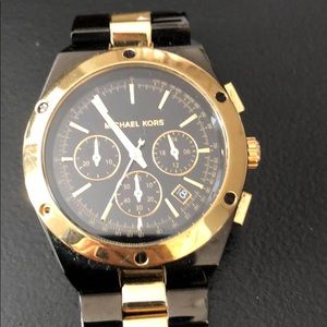 Michael Kors black and gold watch